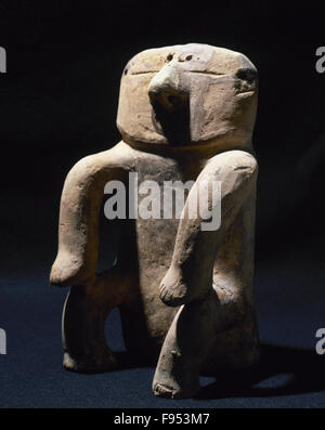 Südamerikanischen Zivilisation. Quimbay Zivilisation (Kolumbien). 500-1500. anthropomorphe Figur. 24 x 15 cm Durchmesser. Privatsammlung. Stockfoto