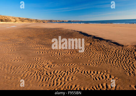 Der Strand von St Cyrus National Nature Reserve - Aberdeenshire, Schottland. Stockfoto