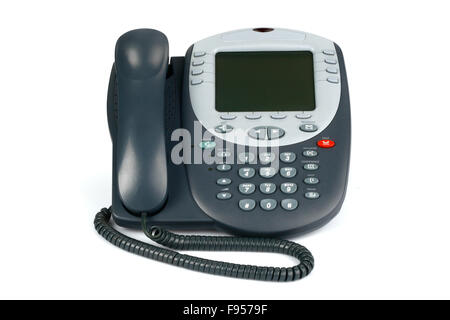 Digitale VoIP-Telefon (isoliert auf weiss) Stockfoto