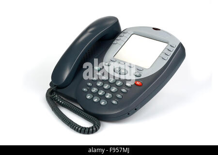 Digitale VoIP-Telefon (isoliert auf weiss) Stockfoto