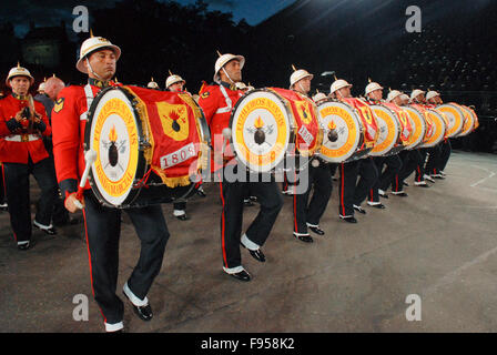 Brasilianische Marine Corps Band am 2011 Edinburgh Military Tattoo in Edinburgh, Schottland. Stockfoto