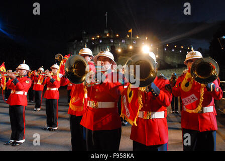 Brasilianische Marine Corps Band am 2011 Edinburgh Military Tattoo in Edinburgh, Schottland. Stockfoto