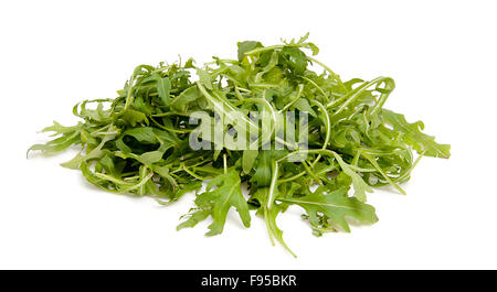 Haufen von frische Parmeggiano Salat auf weißem Hintergrund Stockfoto