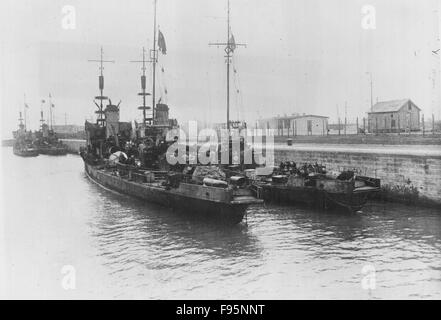 Britische Marine. Schlacht von Zeebrugge. Stockfoto