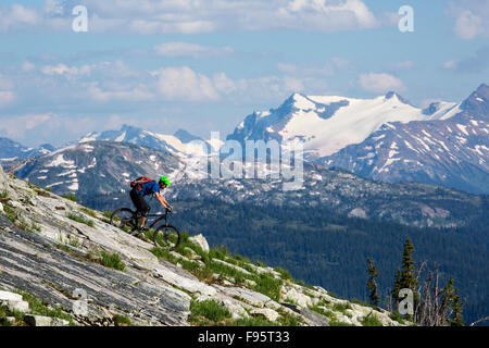 Mountainbiking, Adlerpass, Mount Englisch, Monashee Mountains, Revelstoke, Britisch-Kolumbien, Kanada, alpine Mountain Bike Stockfoto