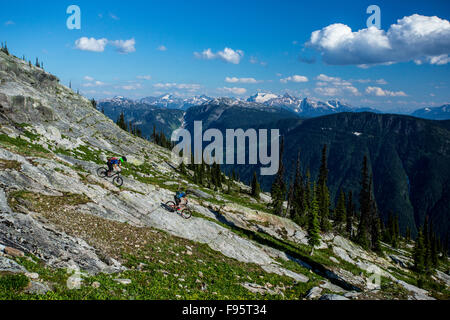 Mountainbiking, Adlerpass, Mount Englisch, Monashee Mountains, Revelstoke, Britisch-Kolumbien, Kanada, alpine Mountain Bike Stockfoto