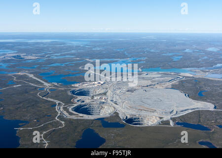 Eine Luftaufnahme der Ekati Diamond Mine in Nordwest-Territorien, Kanada Stockfoto
