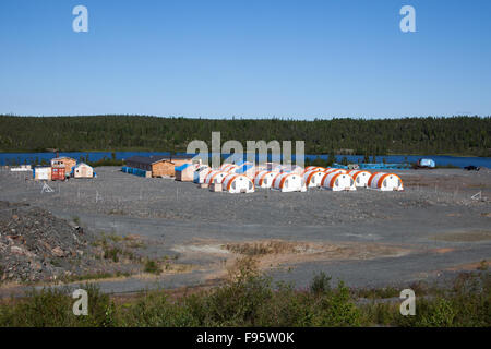 Merc International Minerals Exploration Camp in Colomac, Nordwest-Territorien, Kanada. Stockfoto