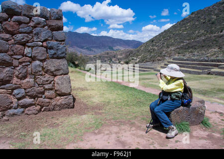 Tipón, östlich von Cusco, Inka-Ruinen, Peru sind Stockfoto