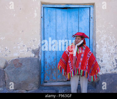 Dorfbewohner, Ollantaytambo, Peru Stockfoto