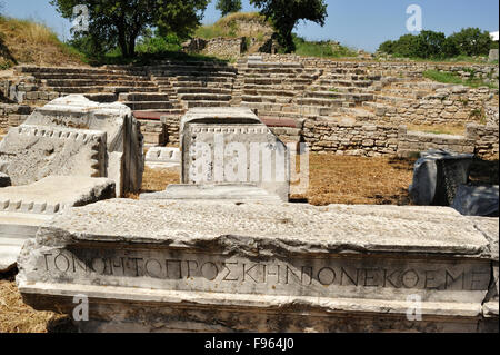 Römischen Odeion, Troy Historic Site Biga Halbinsel, Türkei Stockfoto