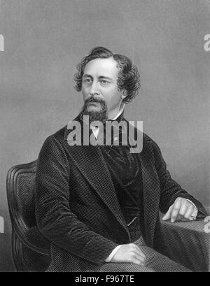 Porträt von Charles John Huffam Dickens oder Boz, 1812-1870, ein englischer Schriftsteller, Stockfoto