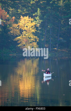 Middel im Alter von männlichen Fischen auf French River Stockfoto