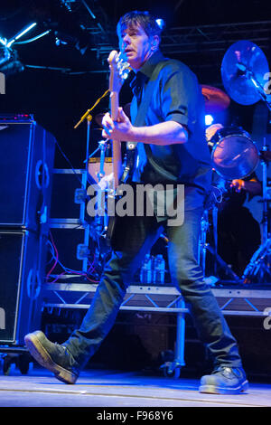 JJ Burnel von The Stranglers führt auf die Assistenten-Festival in Aberdeenshire, Schottland am 26. August 2011. Stockfoto