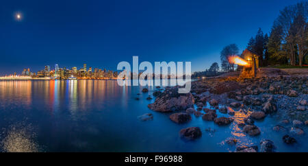 09:00-Gun, Stanley Park, Vancouver, Britisch-Kolumbien, Kanada Stockfoto