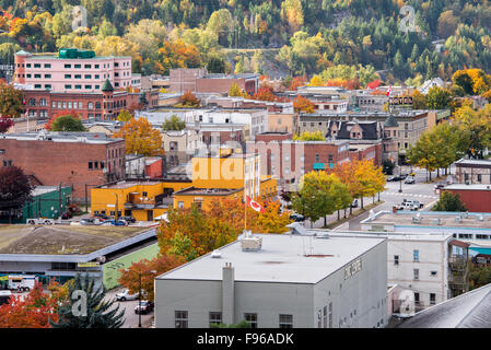 Bunte Stadt Nelson im Herbst. British Columbia, Kanada. Stockfoto