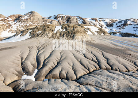 Erosion-Muster, Dinosaur Provincial Park, Alberta, Kanada Stockfoto