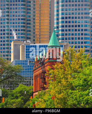Gooderham Building (Flatiron Building) in der Innenstadt von Toronto, Ontario, Kanada. Stockfoto