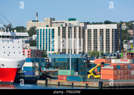 Containerterminal, St. John's, Neufundland, Kanada Stockfoto