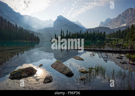 Lake O'Hara im Yoho Nationalpark, Kanadische Rockies Stockfoto