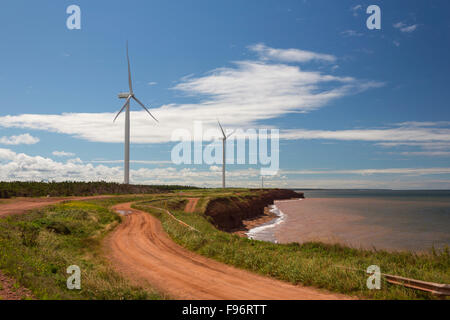 Windkraftanlagen, Windkraft Test Site, Norwegen, Prince Edward Island, Canada Stockfoto