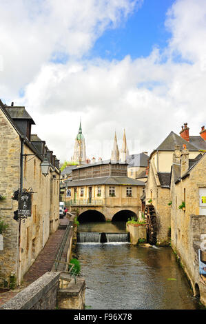 L'Aure River, Bayeux, Calvados Abteilung, Normandie, Frankreich Stockfoto