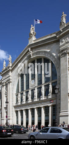 Paris, Gare du Nord, Hauptstraße Fassade. Stockfoto