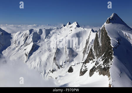 schiefe Türme Berg in den Purcell Gebirge, Britisch-Kolumbien, Kanada Stockfoto