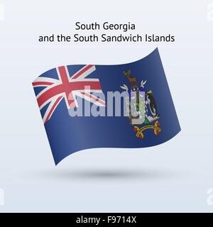Südgeorgien und Sandwichinseln Fahnenschwingen. Stock Vektor
