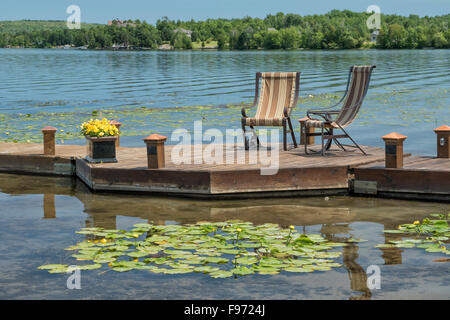 Auf der Anklagebank, McFarlane See, Sudbury, Ontario, Kanada Stockfoto