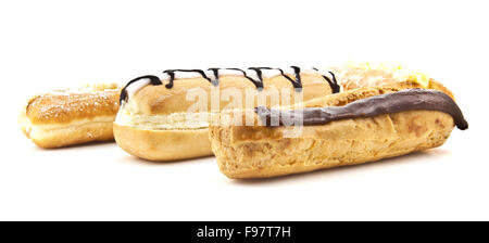 Verschiedene frische Cremeschnitten Stockfoto