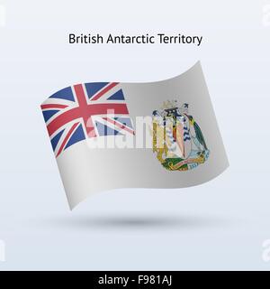 Britische Antarktis-Territorium Flagge winken Form. Stock Vektor