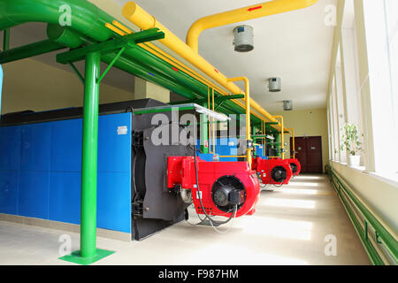 Gas-Kessel-Ausrüstung in Gas-Boiler-room Stockfoto