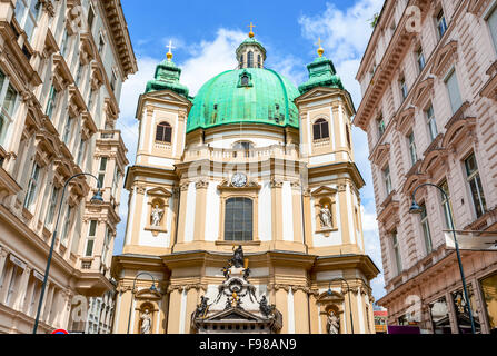 Wien, Österreich. Die Peterskirche (St. Peters Church) Barock römisch-katholische Pfarrkirche in Wien. Stockfoto