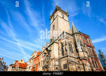 Prag, Tschechische Republik. Altes Rathaus, erbaut im Jahre 1388, gotischem Stil in Böhmen Hauptstadt. Stockfoto