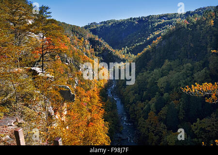 Tallulah Fluss gräbt sich seinen Weg durch Tallulah Schlucht State Park in North Georgia. Stockfoto