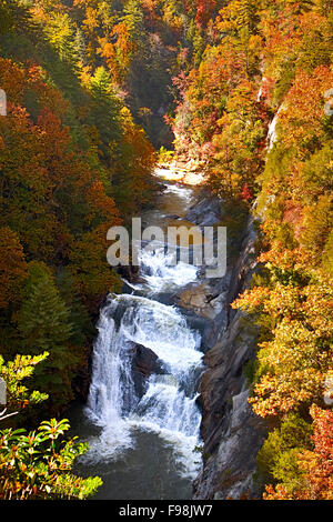 Tallulah Fluss gräbt sich seinen Weg durch Tallulah Schlucht State Park in North Georgia. Stockfoto