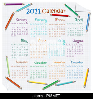 Kalender 2011 Stockfoto