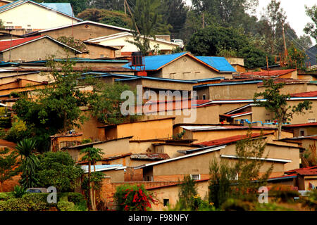 Häuser auf einem Hügel in Kigali, Ruanda Stockfoto