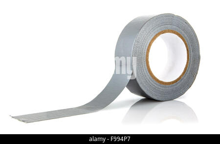 Roll der Gaffer-Tape (Klebeband) auf weißem Hintergrund Stockfoto