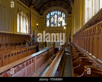 Innenraum der Kirche von St. Nikolaus in Castro eine Kapelle im Carisbrooke Castle in der Nähe von Newport Isle Of Wight England UK Stockfoto