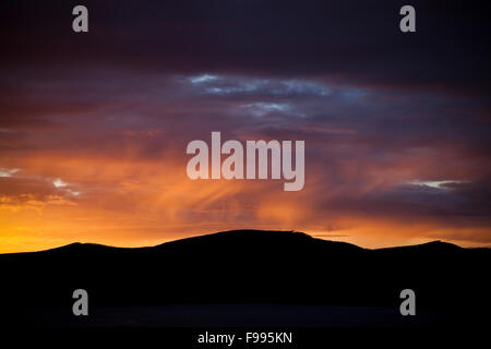 Sonnenuntergang über Turtle Bay an der West Küste von Neu-Kaledonien der Hauptinsel: Grande Terre. Stockfoto