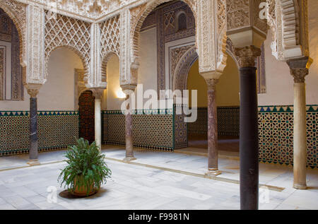 Königlichen Alcazar "Patio de Las Muñecas´, Innenhof der Handgelenke, Sevilla, Andalusien, Spanien Stockfoto