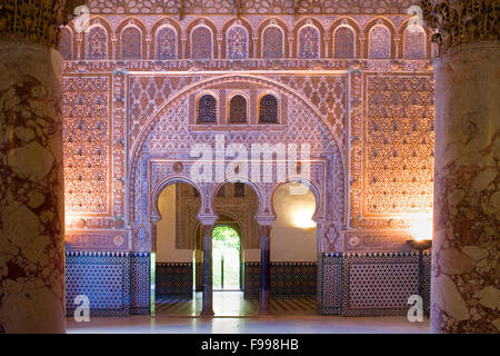 Königlichen Alcazar "Salón de Embajadores´, des Botschafters Hall, Sevilla, Andalusien, Spanien Stockfoto