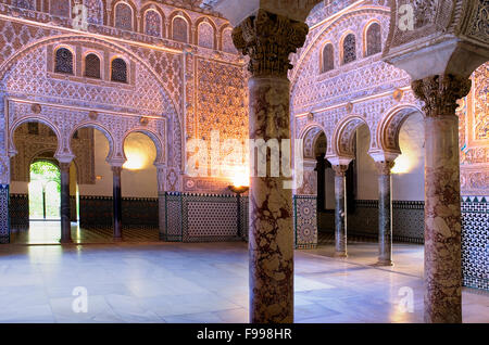 Königlichen Alcazar "Salón de Embajadores´, des Botschafters Hall, Sevilla, Andalusien, Spanien Stockfoto