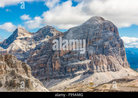 Italien Dolomiten Tofane di Rosez Ansicht des Lagazuoi Stockfoto