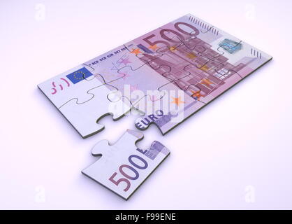 500-Euro-Note-Puzzle Stockfoto