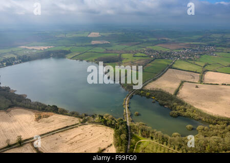 Eine Luftaufnahme des Ravensthorpe Stausees in Northamptonshire Stockfoto