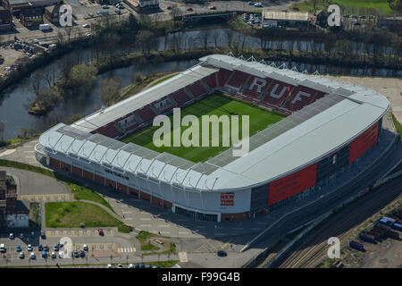 Eine Luftaufnahme des New York-Stadion, Heimat des Rotherham United FC Stockfoto