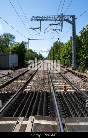 Moderne elektrische Gleise Stockfoto